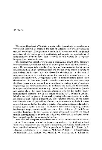 Handbook of Statistics 4: Nonparametric methods