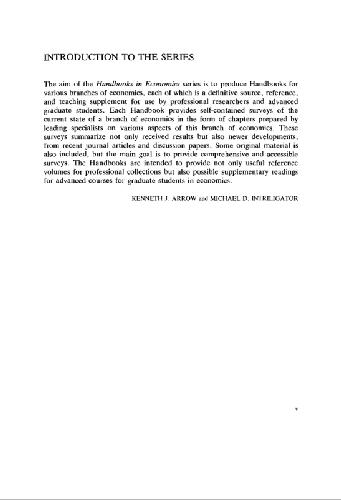 Handbook of Mathematical Economics, Volume 4