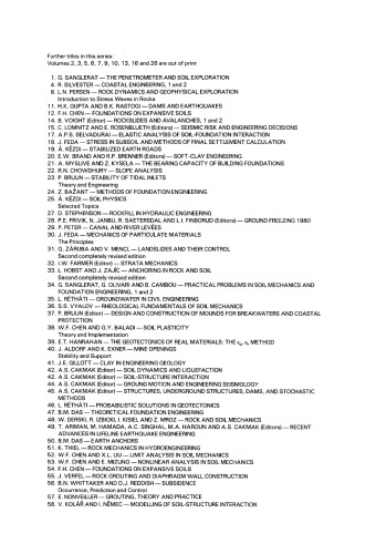 Underground Structures Design and Instrumentation