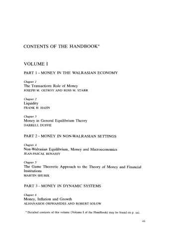 Handbook of Monetary Economics. Volume 1