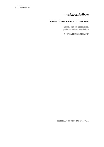 Existentialism from Dostoevsky to Sartre (Meridian)