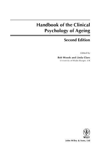 Handbook of the Clinical Psychology of Ageing, Second Edition