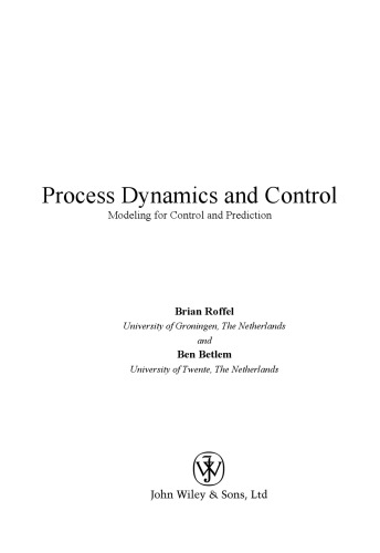 Process Dynamics and Control: Modeling for Control and Prediction