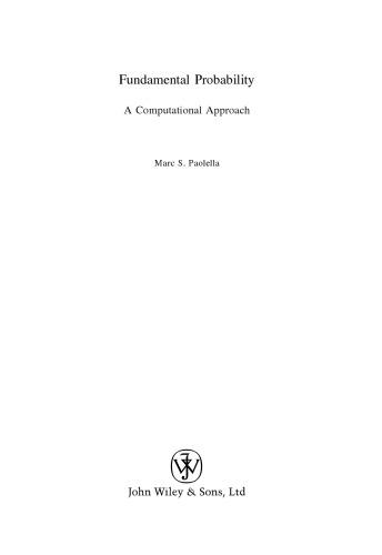 Fundamental Probability: A Computational Approach