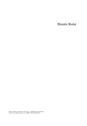Bistatic Radar: Principles and Practice