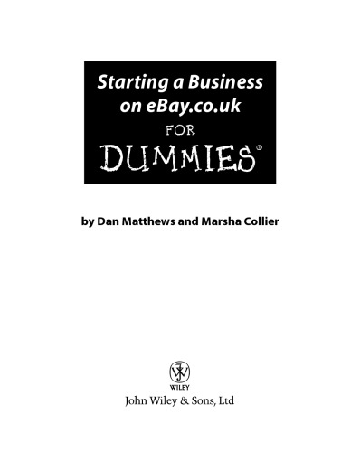 Starting a Business on eBay.co.uk for Dummies
