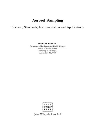 Aerosol Sampling: Science, Standards, Instrumentation and Applications