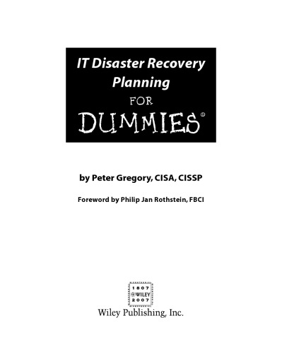 Business continuity & disaster recovery for dummies
