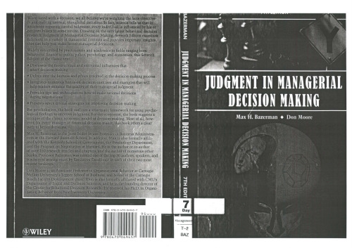 Judgment in Managerial Decision Making