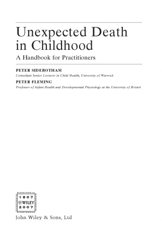 Unexpected Death in Childhood: A Handbook for Practitioners (Wiley Child Protection & Policy Series)