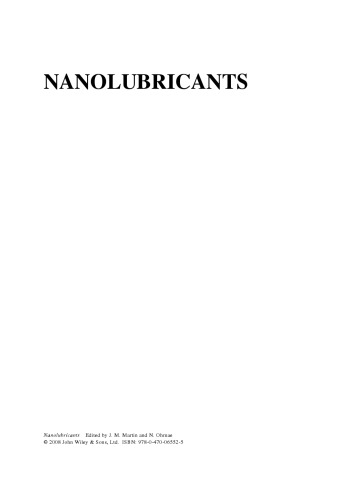 Nanolubricants (Tribology in Practice Series)