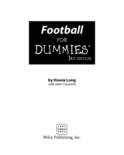 Football For Dummies, 3rd edition (For Dummies (Sports & Hobbies))