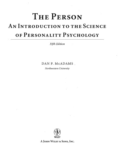 The Person: An Introduction to the Science of Personality Psychology