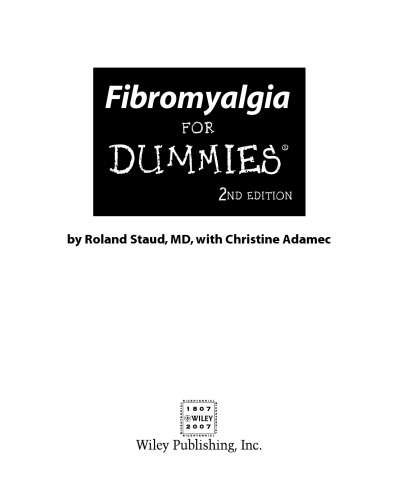 Fibromyalgia For Dummies (For Dummies (Health & Fitness))