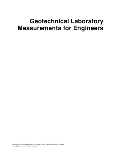 Geotechnical Laboratory Measurements for Engineers