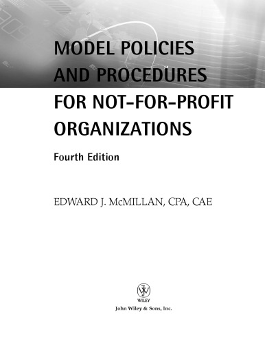 Model Policies and Procedures for Not-for-Profit Organizations