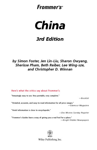 Frommer's China (Frommer's Complete)