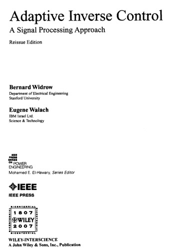 Adaptive Inverse Control: A Signal Processing Approach