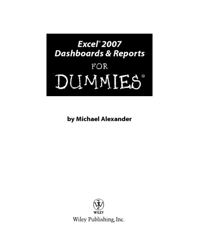 Excel 2007 Dashboards and Reports For Dummies