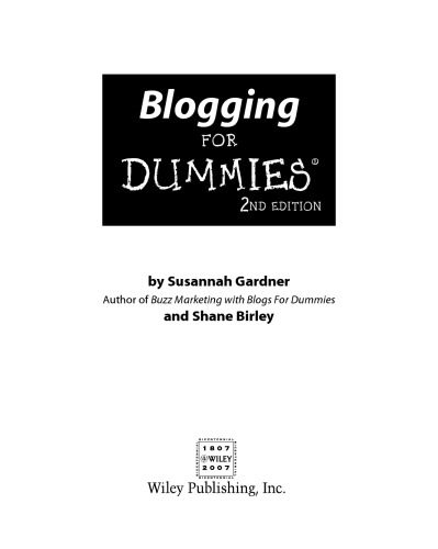 Blogging For Dummies