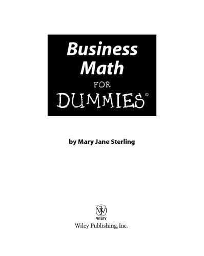 Business Math for Dummies