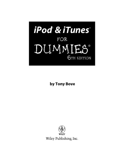 iPod & iTunes For Dummies (For Dummies (Computer/Tech))