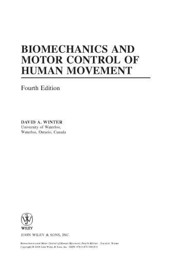 Biomechanics and Motor Control of Human Movement