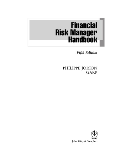 Financial Risk Manager Handbook (Wiley Finance) 5th Ed. (2009)