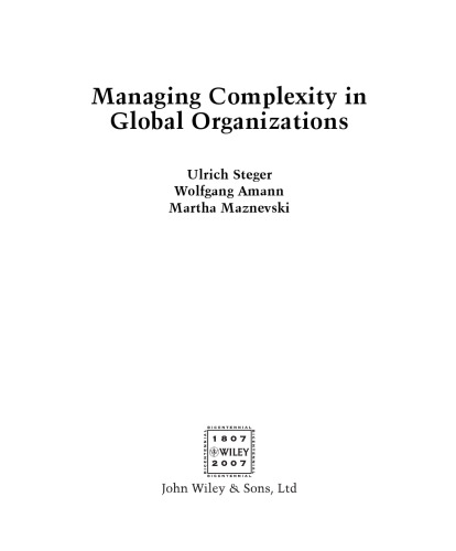 Managing Complexity in Global Organizations