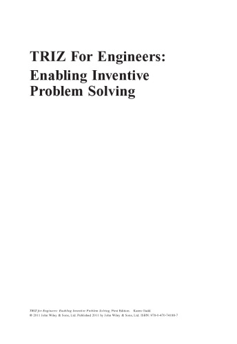 TRIZ for Engineers: Enabling Inventive Problem Solving
