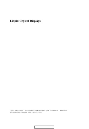 Liquid Crystal Displays. Addressing Schemes and Electro-Optical Effects