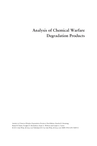 Analysis of Chemical Warfare Degradation Products
