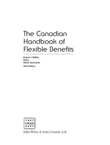 Canadian handbook of flexible benefits