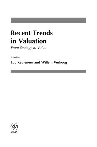 Recent Trends in Valuation: From Strategy to Value