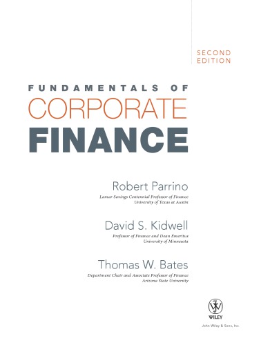Fundamentals of Corporate Finance