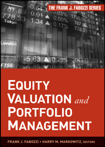 Equity Valuation and Portfolio Management