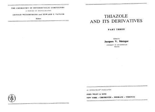 The Chemistry of Heterocyclic Compounds, Thiazole and Its Derivatives
