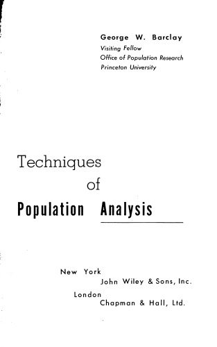 Techniques of Population Analysis