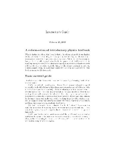 Simple Nature. Instructors Guide
