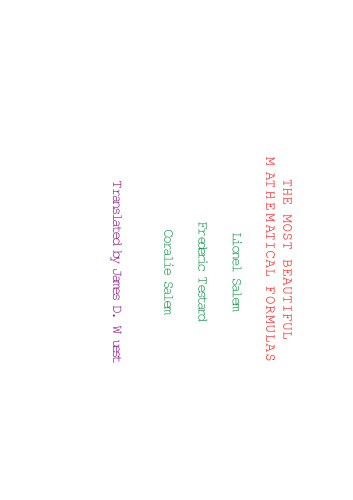 The Most Beautiful Mathematical Formulas