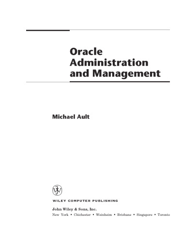 Oracle9i Administration and Management
