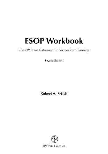 ESOP Workbook: The Ultimate Instru in Succession Planning