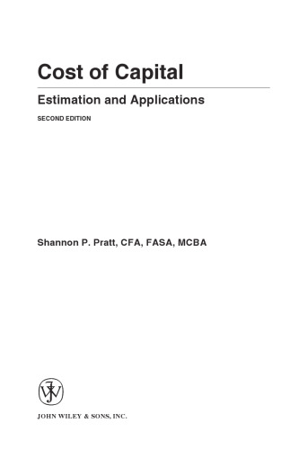 Cost of Capital: Estimation and Applications