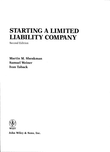 Starting a Limited Liability Company, 2nd Edition