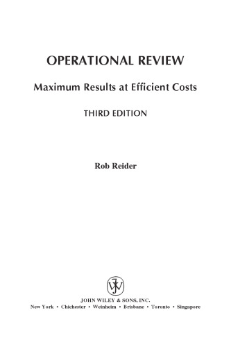 Operational Review: Maximum Results at Efficient Costs