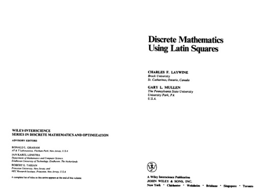 Discrete mathematics using Latin squares
