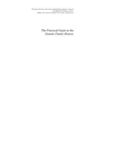 The practical guide to the genetic family history