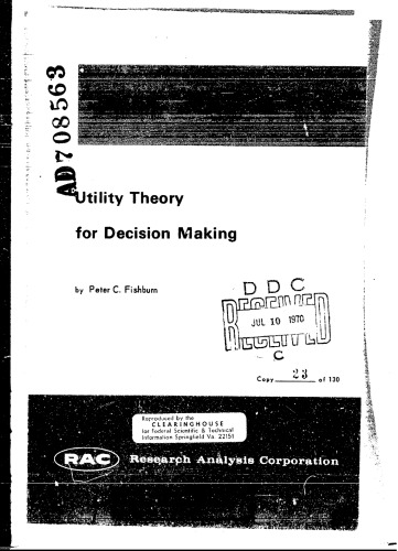 Utility Theory for Decision Making