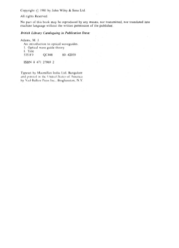 Introduction to Optical Waveguide