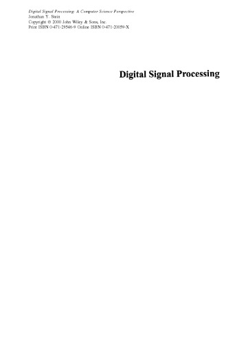 Digital signal processing: a computer science perspective